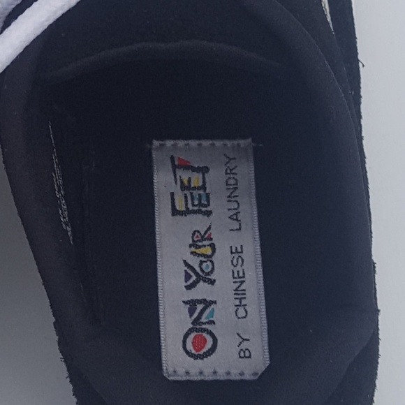 Womens Chinese Laundry Sneakers 6m Black Leather - Picture 6 of 8